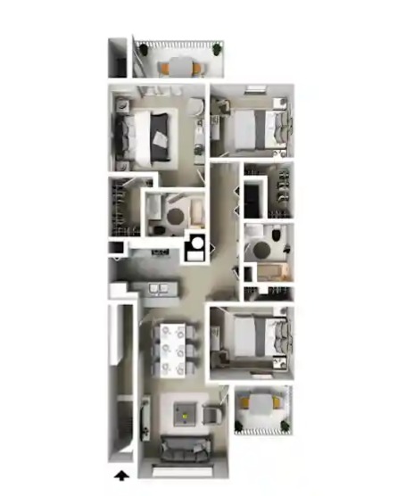 3 Bed 2.0 Bath Floor Plan